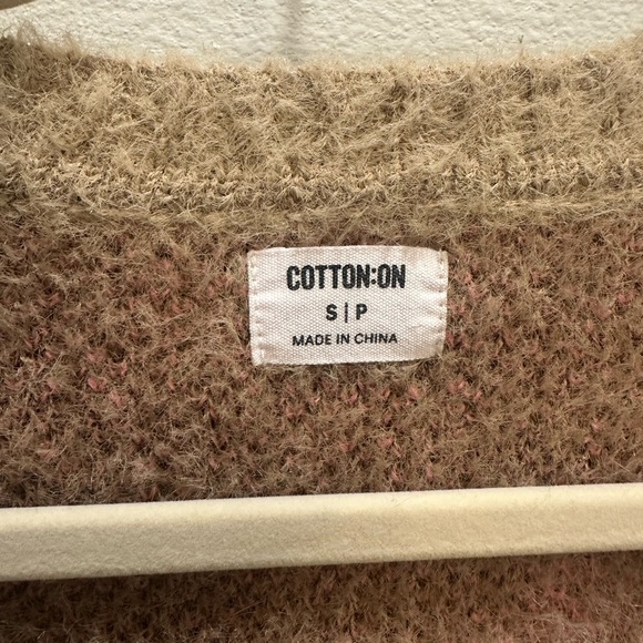 Cotton On Fuzzy Brown and Pink Sweater - Picture 3 of 4